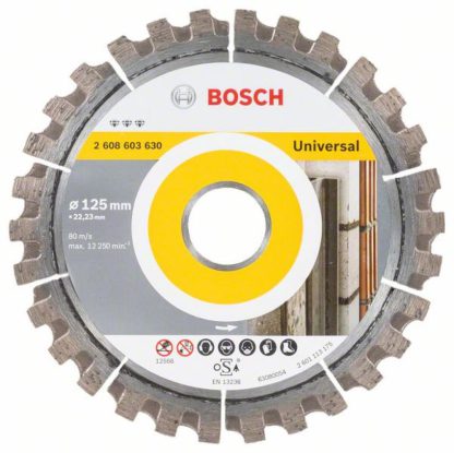 BOSCH Diamanttrennscheibe Best für Universal, 125 x 22,23 x 2,2 x 12 mm, 2608603630