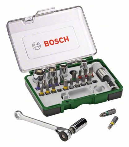 Bosch 27-teiliges Schrauberbit- und Ratschen-Set mit Farbcodierung, 2607017160