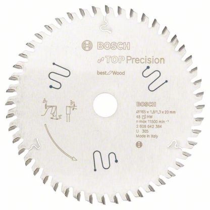 Bosch 2608642384 Pro Kreissägeblatt Top Precision Best for Wood (Ø 165 mm)