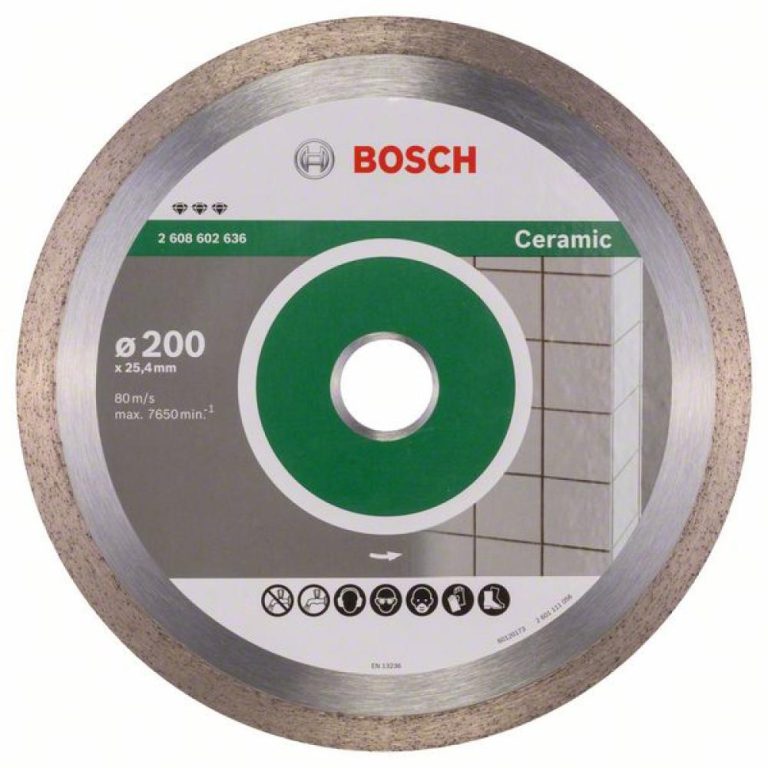 BOSCH Diamanttrennscheibe Best für Ceramic, 200 x 25,40 x 2,2 x 10 mm, 2608602636