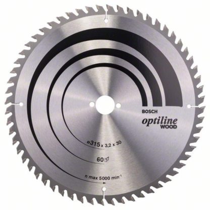 Bosch Pro Kreissägeblatt Optiline Wood zum Sägen in Holz für Tischkreissägen (Ø 315 mm) 2608640651