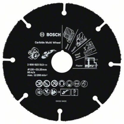 Bosch 2608623013 Trennscheibe Hartmetall Multi Wheel, 125 x 1 x 22,23 mm