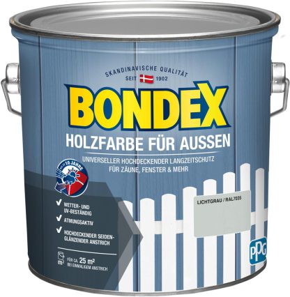 Bondex Holzfarbe für Außen 2,5 L Lichtgrau - 440601