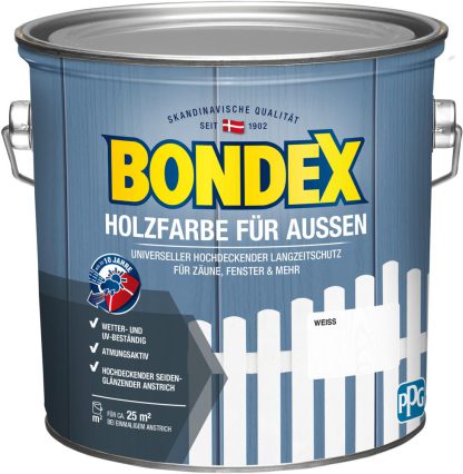 Bondex Holzfarbe für Außen 2,5 L Weiß - 428252