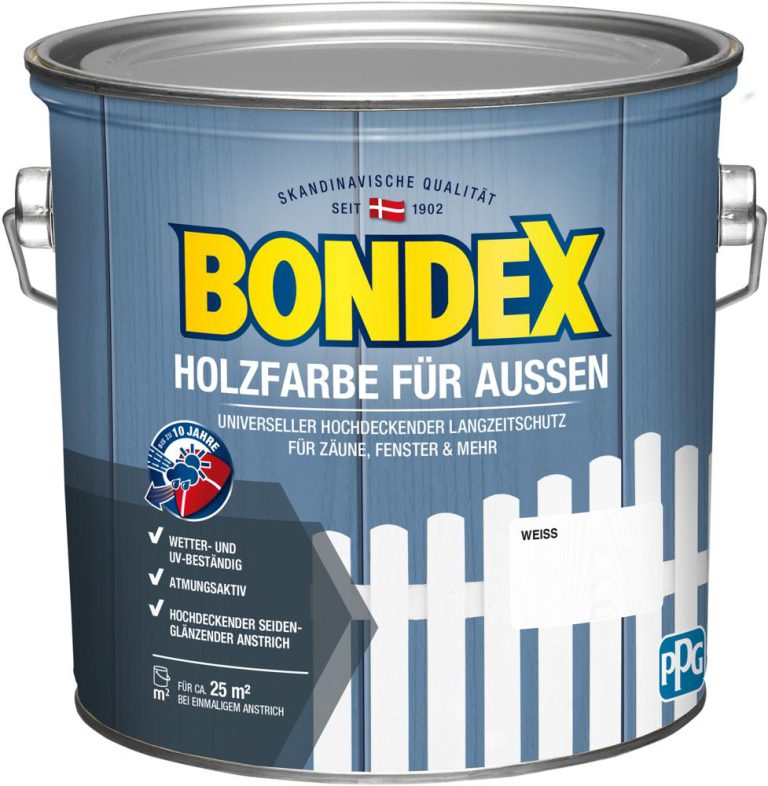 Bondex Holzfarbe für Außen 2,5 L Weiß - 428252
