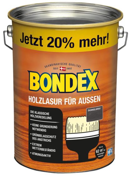 Bondex Holzlasur für Außen Dunkelgrau 4,8 L