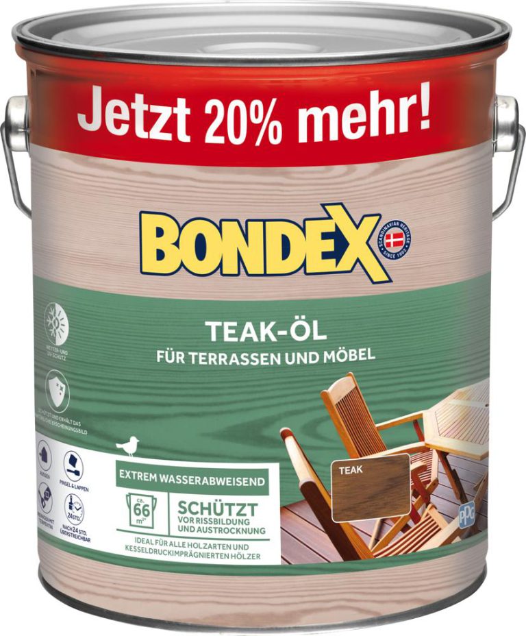 Bondex Teak-Ãl 3l Sondergebinde 20% mehr Inhalt