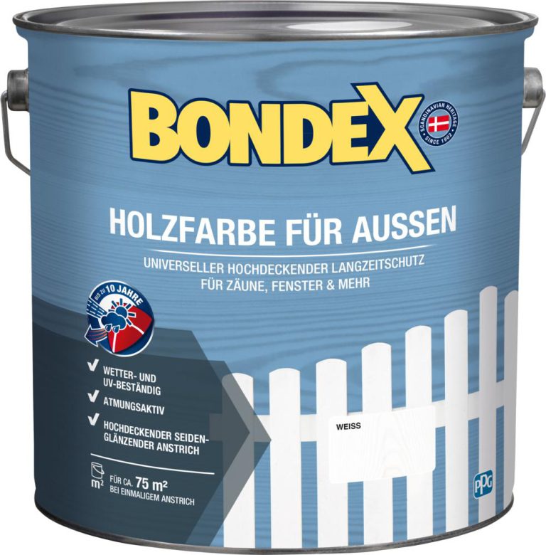 Bondex Holzfarbe für Außen 7,5 L Weiß - 446767