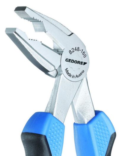 GEDORE abgewinkelte Kombizange zum Schneiden/Halten/Drehen, induktiv geh?rtete Pr?zisionsschneiden HRC 63-65, 8248-160 JC