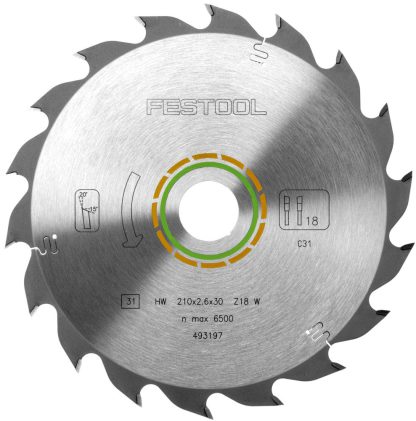 Festool 493197 HM-Kreissägeblatt, 210 x 2.6 x 30 mm W 18