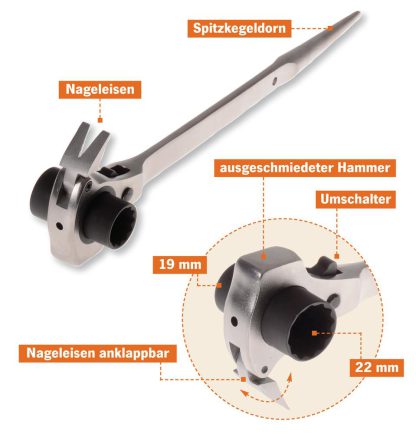 Projahn 2319221 Gerüstbauerschlüssel 4-in-1