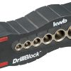 kwb Bohrhilfe / Bohrlehre Ø 44899 mm DrillBlock für rechtwinklige / gerade u. präzise Bohrungen auf Oberflächen, Rundmat