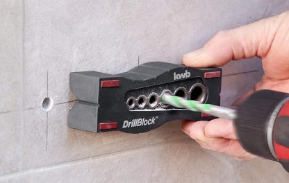 kwb Bohrhilfe / Bohrlehre Ø 44899 mm DrillBlock für rechtwinklige / gerade u. präzise Bohrungen auf Oberflächen, Rundmat