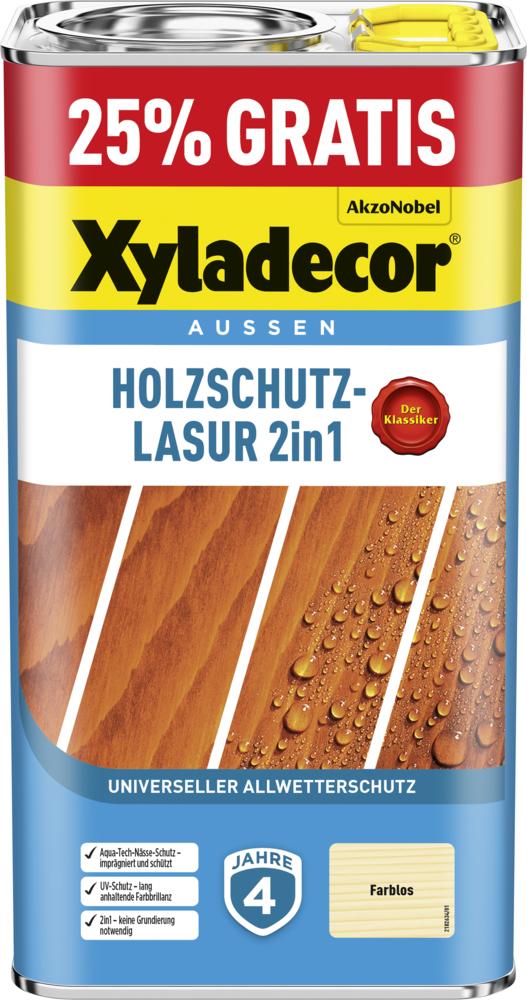 Xyladecor Holzschutzlasur 2in1 Aussen, 5 Liter, Farbton Farblos
