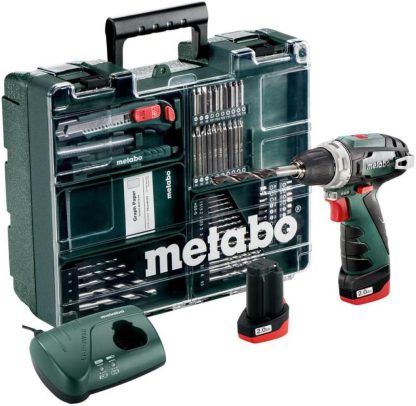 Metabo Mobile Werkstatt Powermax BS Basic Set 600080880 Bohrschrauber,Koffer 12V 2x2Ah + LC 40 + Zubehör
