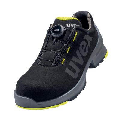 Uvex 1 Halbschuh mit BOA Fit System, Sicherheitsschuhe S2 SRC, Arbeitsschuhe für Damen & Herren, Schwarz/Lime
