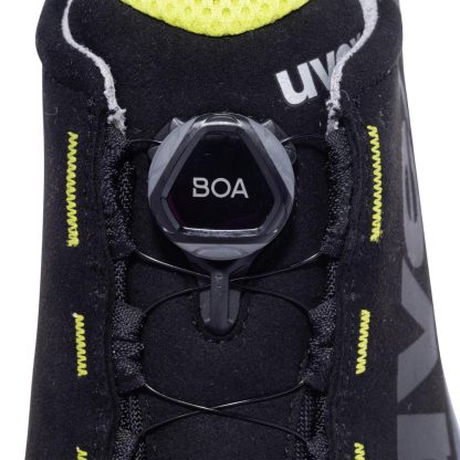 Uvex 1 Halbschuh mit BOA Fit System, Sicherheitsschuhe S2 SRC, Arbeitsschuhe für Damen & Herren, Schwarz/Lime