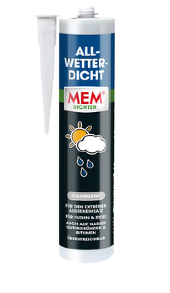 MEM Allwetter-Dicht, Lösemittelhaltiger Spezialdichtstof, Perfekt für den Extremen Außeneinsatz, Transparent, 300 ml