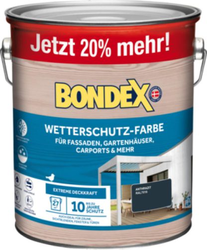 Bondex Wetterschutz Farbe Anthrazit (RAL7016) 3L