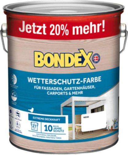 Bondex Wetterschutz Farbe Weiß 3 L