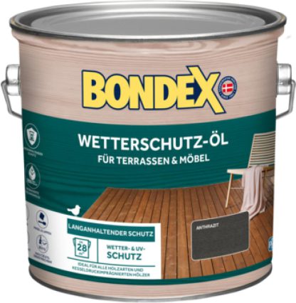 Bondex Wetterschutz Öl anthrazit 2,5L - 466126