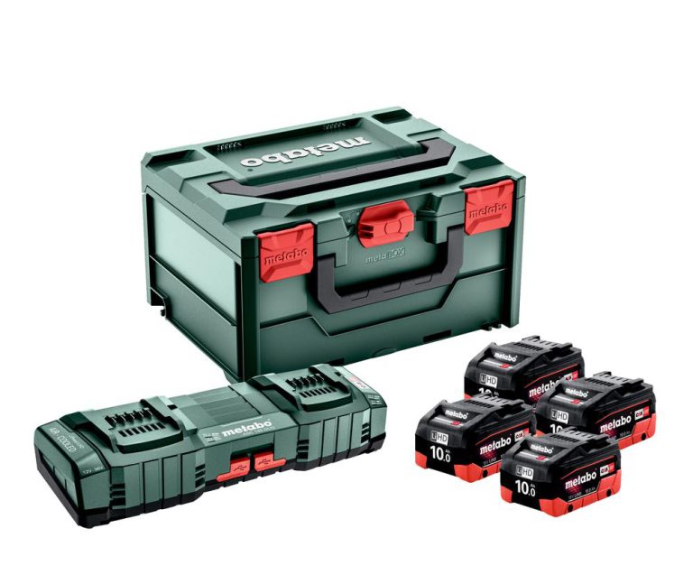 Metabo Basis Set 4X Akku 18 V 10,0 Ah LIHD + Doppelladegerät + metaBOX (685143000)