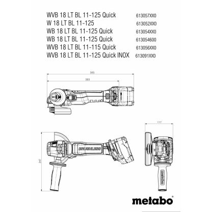Metabo Akku-Winkelschleifer W 18 LT BL 11-125  613052840