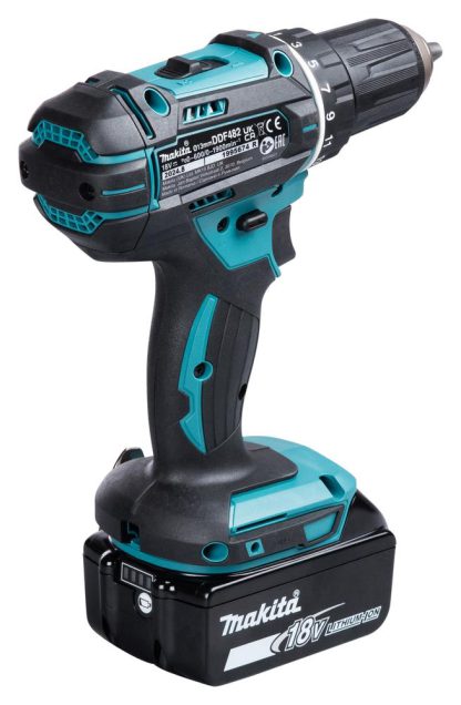 Makita DDF482Z Bohrschrauber 18,0 V (ohne Akku, ohne Ladegerät), 18 V, Schwarz, Blau