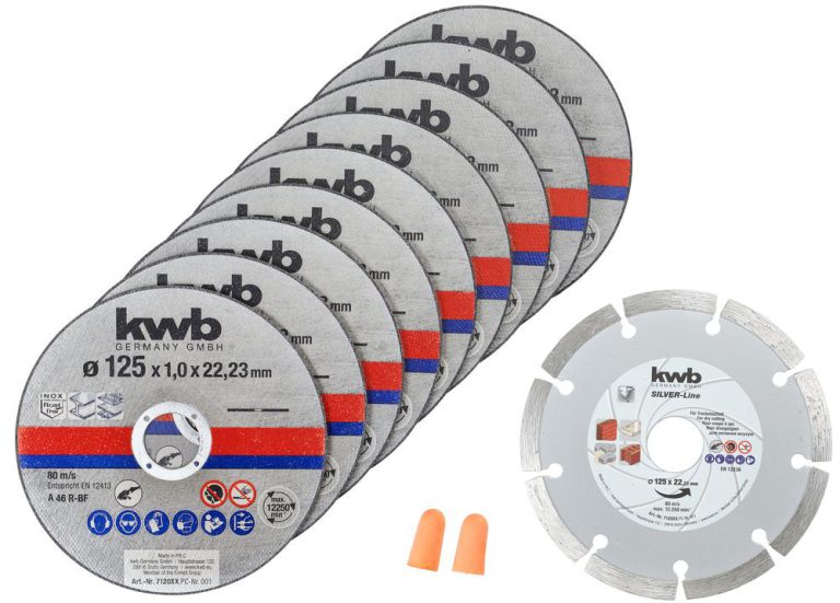 kwb 712032 - Diamanttrennscheiben Set für Winkelschleifer 125 mm x1,0, Metall und Stein