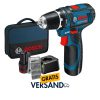 Bosch Professional 12V Akkuschrauber GSR 12V-15 (inkl. 2x 2.0Ah Akku, GAL 12V-20, 25-tlg.-Bit-Set, in Tasche