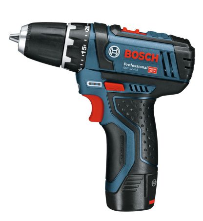 Bosch Professional 12V Akkuschrauber GSR 12V-15 (inkl. 2x 2.0Ah Akku, GAL 12V-20, 25-tlg.-Bit-Set, in Tasche