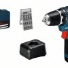 Bosch Professional 12V Akkuschrauber GSR 12V-15 (inkl. 2x 2.0Ah Akku, GAL 12V-20, 25-tlg.-Bit-Set, in Tasche