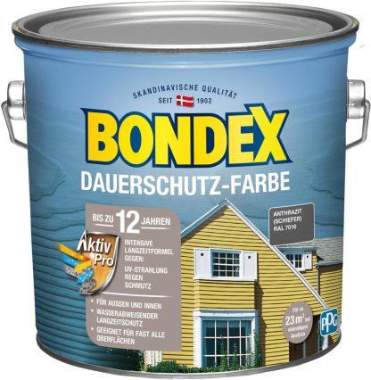 Bondex Dauerschutz Farbe Anthrazit (Schiefer) 2,5 L 380852