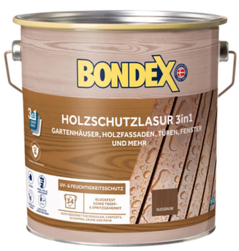 Bondex Holzschutzlaur 3in1 nussbaum 4 L
