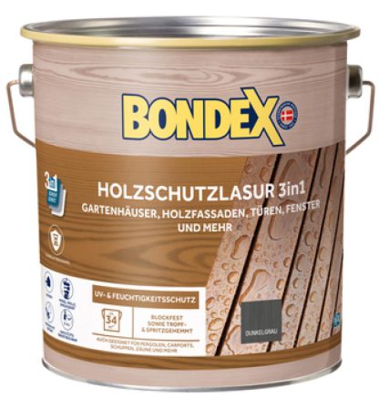 Bondex Holzschutzlaur 3in1 dunkelgrau 4 L