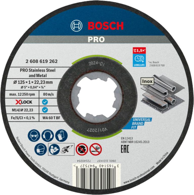 PRO Stainless Steel and Metal X-Lock Trennscheibe, 125 x 1 x 22.23 mm, gerade - 2608619262