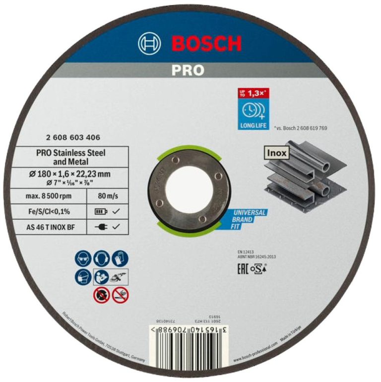 PRO Stainless Steel and Metal Trennscheibe, 180 x 1.6 x 22.23 mm, gerade, oSa - 2608603406