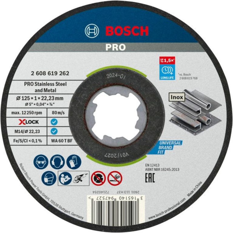 PRO Stainless Steel and Metal X-Lock Trennscheibe, 125 x 1 x 22.23 mm, gerade, 10-tlg. - 2608619267