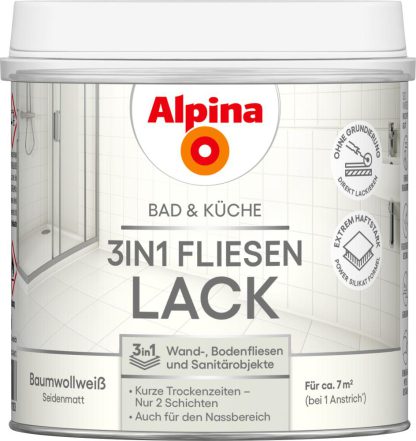 Alpina Bad & Küche 3in1 Fliesenlack 500ml weiß - 1011863