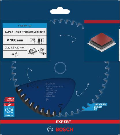 EXPERT High Pressure Laminate Kreissägeblatt, 160x2,2/1,6x20 mm, Z48 - 2608644132