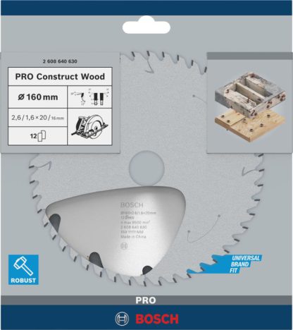 PRO Construct Wood Kreissägeblatt, 160 x 2,6 x 20 mm - 2608640630