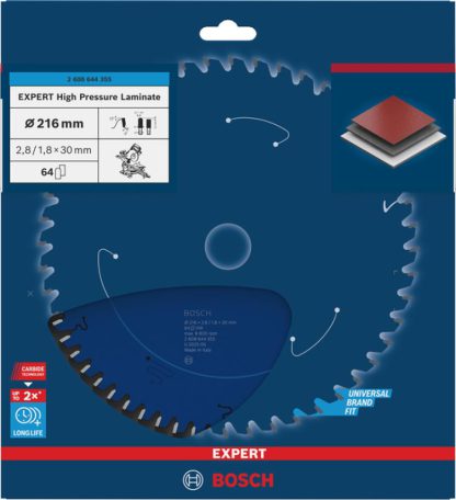 EXPERT High Pressure Laminate Kreissägeblatt, 216x2,8/1,8x30 mm, Z64 - 2608644355