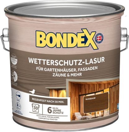 Bondex Wetterschutz Lasur Nussbaum 2,5 L