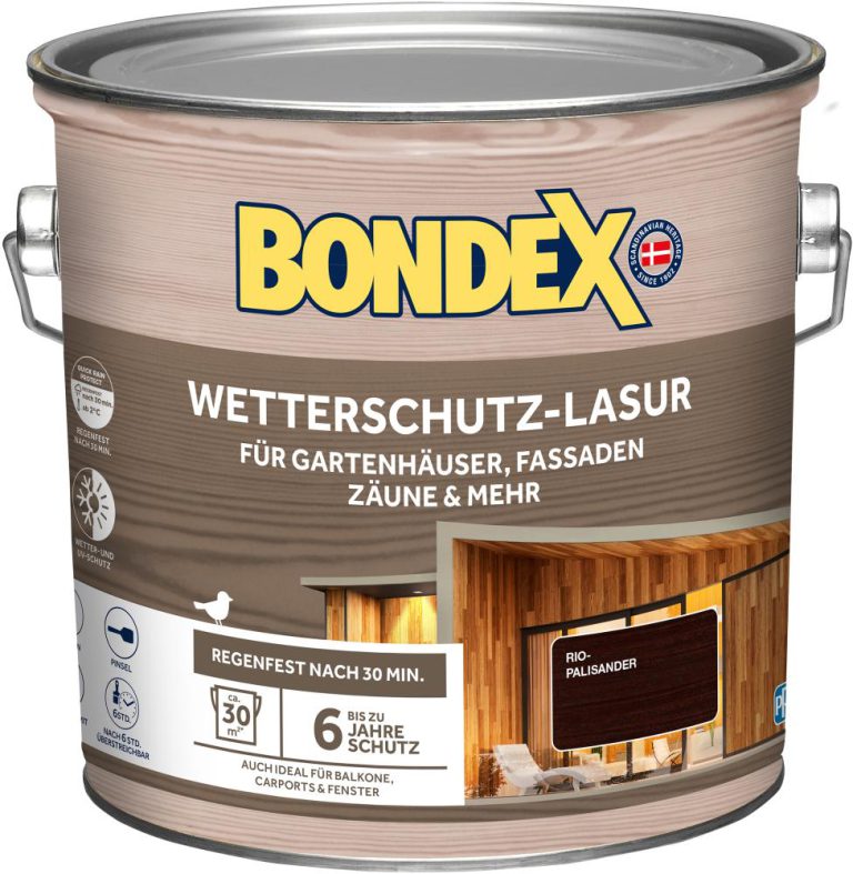 Bondex Wetterschutz Lasur Rio-Palisander 2,5 L