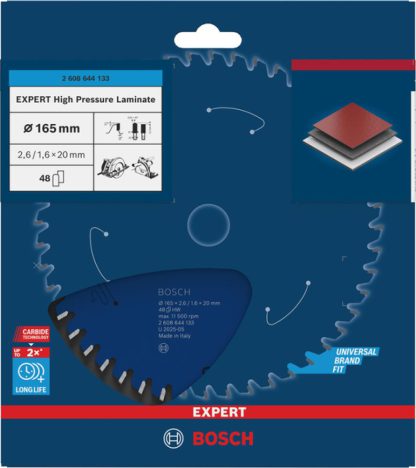 EXPERT High Pressure Laminate Kreissägeblatt, 165x2,6/1,6x20 mm, Z48 - 2608644133