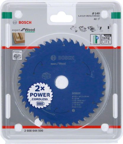 Kreissägeblatt für Akkusägen Expert for Wood, 140 x 1,8/1,3 x 20, 42 Zähne - 2608644500