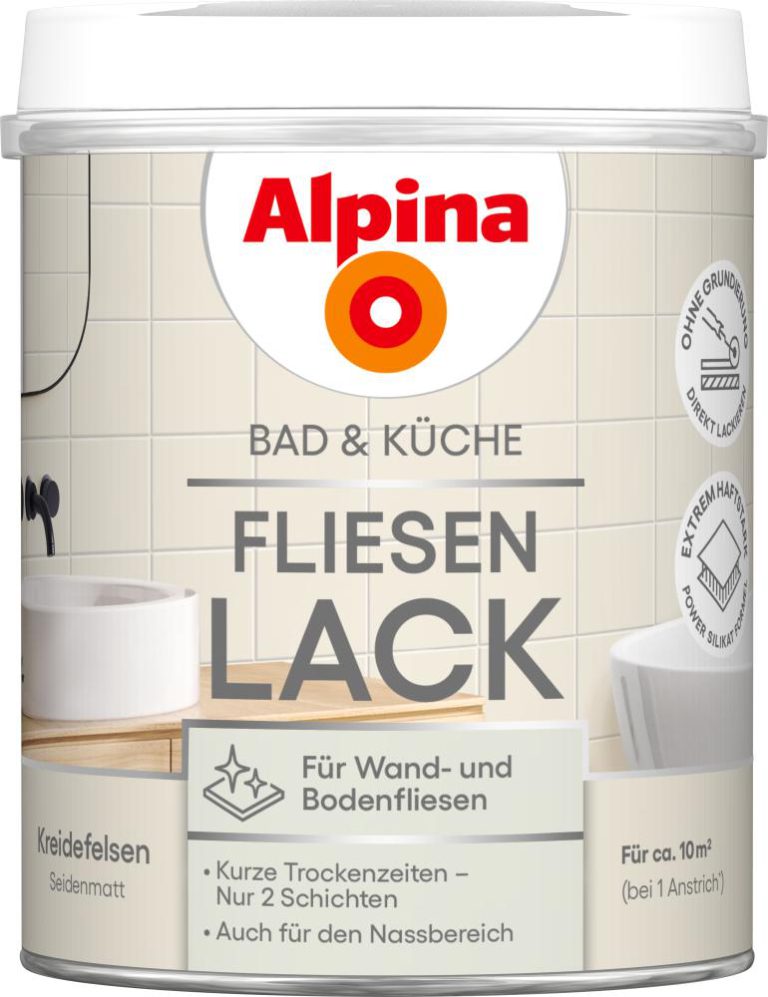 Alpina Bad & Küche 2K Fliesenlack 750ml Kreidefelsen- 2004812