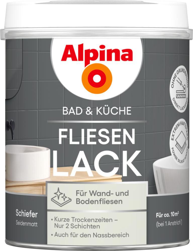 Alpina Bad & Küche 2K Fliesenlack 750ml Schiefer - 2004819