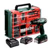 Metabo Akku-Bohrschrauber BS 18 Set 18V 2x2,0Ah, Ladegerät und 74-tlg. Mobile Werkstatt