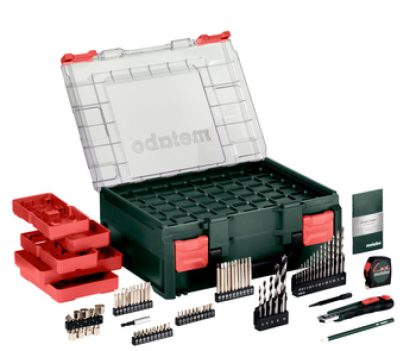 Metabo Akku-Bohrschrauber BS 18 Set 18V 2x2,0Ah, Ladegerät und 74-tlg. Mobile Werkstatt